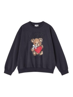 GANNI: Strickpullover mit Rundhalsausschnitt - Rundhalspullover - Schwarz