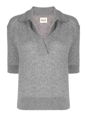 KHAITE: polo shirts - Shrunken Cashmere Polo Shirt