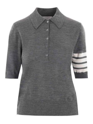 THOM BROWNE: polo shirts - Wool Polo Shirt
