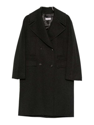 ALBERTO BIANI: knee length coats - Wool Double-Breasted Coat