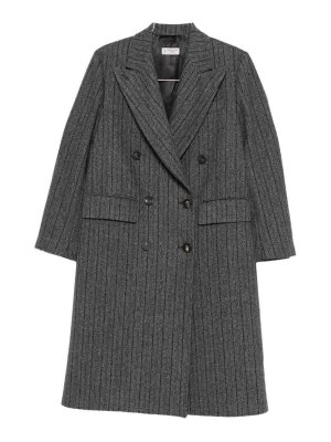 ALBERTO BIANI: knee length coats - Wool Double-Breasted Coat