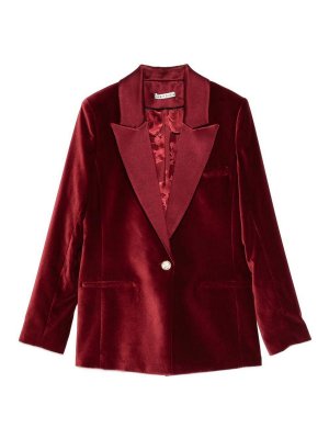 ALICE+OLIVIA: blazers - Velvet Single-Breasted Jacket
