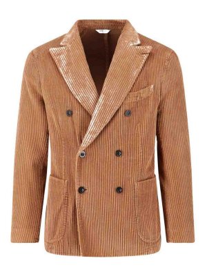 BOGLIOLI: blazers - Velvet Double-Breasted Jacket
