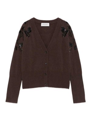 ERMANNO FIRENZE: Suéteres con cuello pico - Suéter Con Cuello De Pico - Marrón