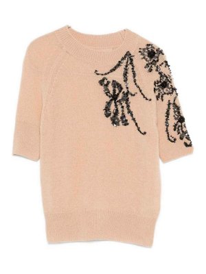 ERMANNO SCERVINO: Strickpullover mit Rundhalsausschnitt - Rundhalspullover - Beige