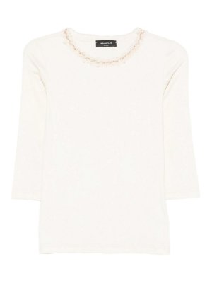 FABIANA FILIPPI: Suéteres con cuello pico - Suéter Cuello Redondo - Blanco