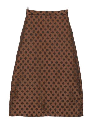 LUNATICA MILANO: Knee length skirts & Midi - Printed A-Line Skirt