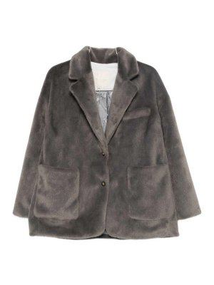MOLLIOLLI: Abrigos de borreguito y piel  - Abrigo De Piel - Gris