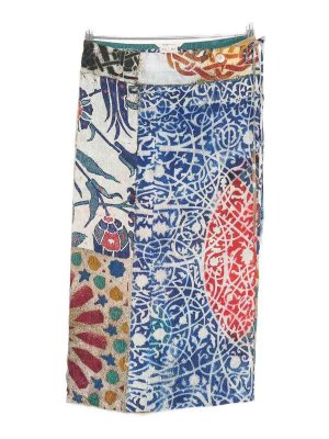 TALKING WALLS: Knee length skirts & Midi - Printed Midi Skirt