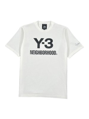 Y-3: T-shirts - T-Shirt - Weiß