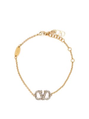 VALENTINO GARAVANI: Bracciali e Braccialetti - Bracciale con strass firma Vlogo