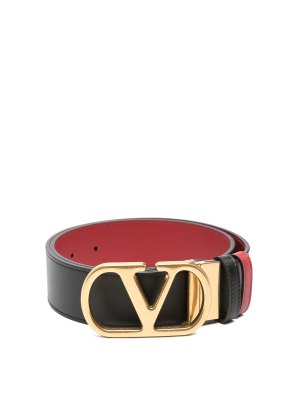VALENTINO GARAVANI: belts - Vlogo Signature Leather Reversible Belt