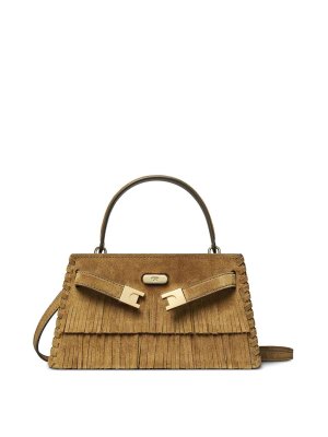 TORY BURCH: pochette - Mini borsa Lee Radziwill in pelle scamosciata