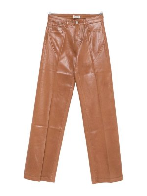 L'AGENCE: straight leg jeans - Stretch Denim Coated Jeans