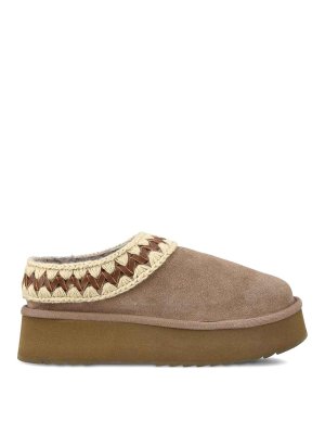 MOU: Mocassini e slippers - Pantofole in pelle scamosciata con plateau