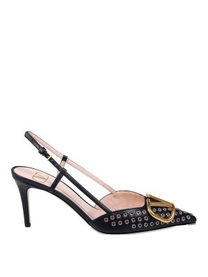 VALENTINO GARAVANI: court shoes - Vlogo Signature Leather Pumps