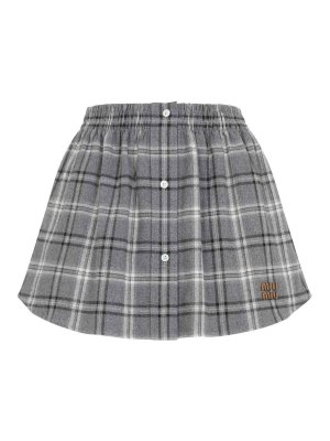 MIU MIU: Knee length skirts & Midi - Cotton Midi Skirt