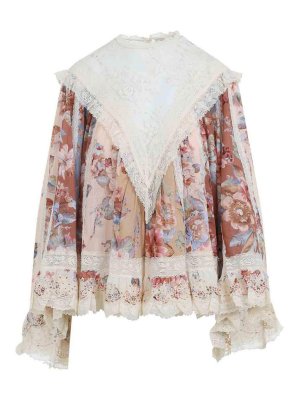 ZIMMERMANN: blouses - Awaken Lace Trim Blouse