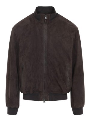 CANALI: bombers - Goat Leather Bomber Jacket