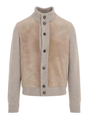 ZEGNA: レザージャケット - レザージャケット - ベージュ