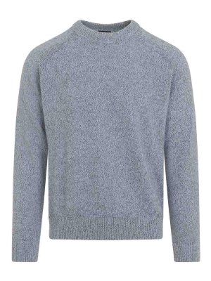 ZEGNA: Strickpullover mit Rundhalsausschnitt - Rundhalspullover - Blau
