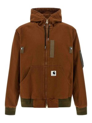 Sacai: bombers - X Carhartt Wip Capsule Hooded Bomber Jacket