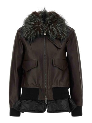 Sacai: leather jacket - 2 In 1 Leather Jacket