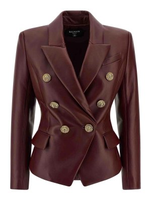 Balmain: Blazer - Blazer - Dunkelrot