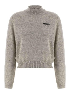 BRUNELLO CUCINELLI: Strickpullover mit Rundhalsausschnitt - Rundhalspullover - Grau