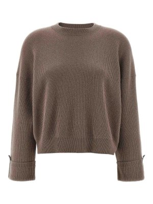BRUNELLO CUCINELLI: Strickpullover mit Rundhalsausschnitt - Rundhalspullover - Beige
