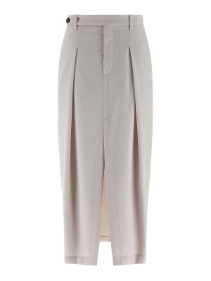 BRUNELLO CUCINELLI: Jupes midi et au genou - Jupe Midi - Blanc