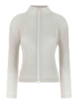 ISSEY MIYAKE: cardigans - Sleek Pleats Cardigan