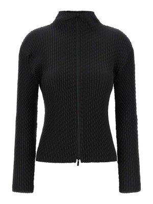 ISSEY MIYAKE: cardigans - Sleek Pleats Cardigan