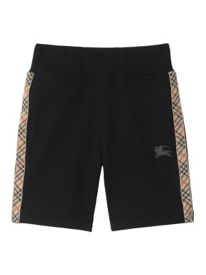 BURBERRY: Trousers Shorts - Check Trim Cotton Shorts