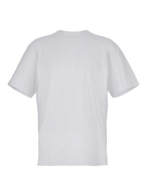 WOOYOUNGMI: t-shirts - T-Shirt With Floral Print On The Back