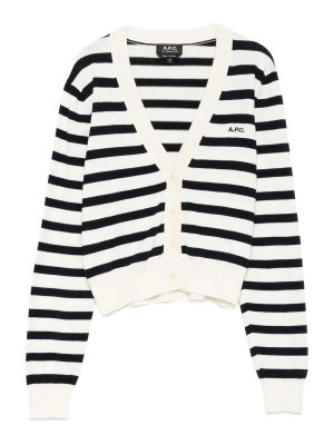 A.P.C.: cardigan - Cardigan con bottoni a righe