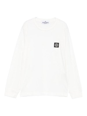 Stone Island Junior: T-shirts - T-Shirt - Blanc