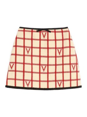 VALENTINO GARAVANI: gonne al ginocchio  e longuette - Gonna a quadri con Vlogo