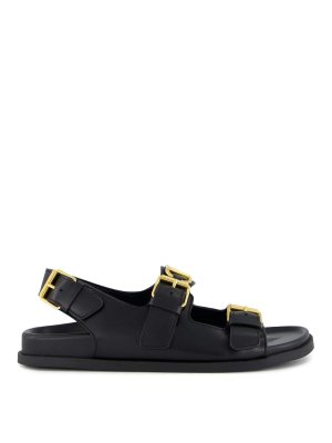 VALENTINO GARAVANI: sandals - Flat Sandals With Vlogo Buckles