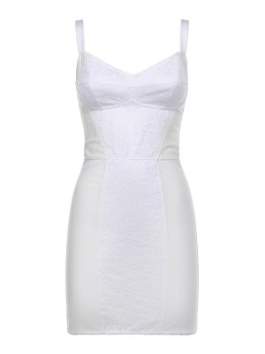 DOLCE & GABBANA: knee length dresses - Stretchy Sheath Dress With Lace