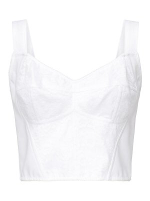 DOLCE & GABBANA: Tops & Tank tops - Jacquard And Lace Sheath Bustier Top