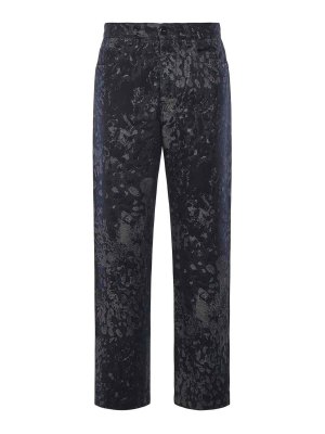 FENDI: straight leg jeans - Jacquard Denim Jeans