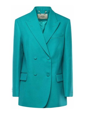 FENDI: blazers - Grain De Poudre Wool Blazer