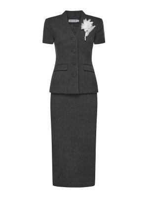 Self Portrait: ニーレングスドレス - 膝丈ドレス - グレー