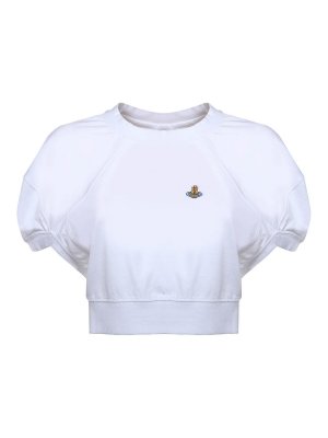 VIVIENNE WESTWOOD: t-shirts - Cropped Football Cotton T-Shirt