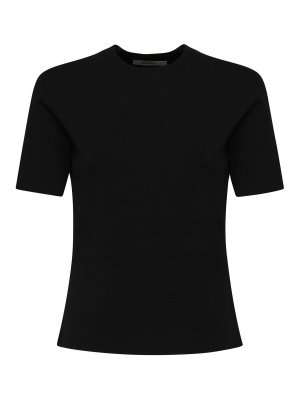 Max Mara: Strickpullover mit Rundhalsausschnitt - Rundhalspullover - Schwarz