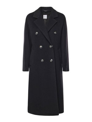ALISHEVA: knee length coats - Double-Layer Wool And Cashmere Coat