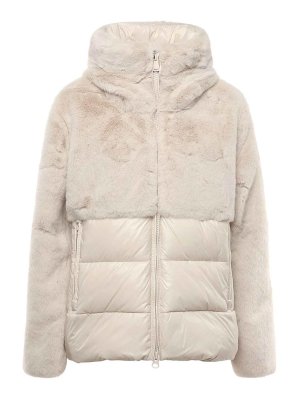 BLAUER: padded jackets - Nylon Down Jacket With Fur