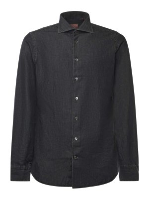 BORRIELLO NAPOLI: shirts - Cotton Denim Shirt