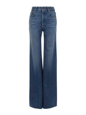 CHLOE': jeans a zampa - Jeans a zampa di denim a vita alta